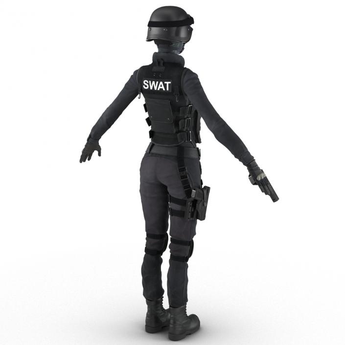 3D SWAT Woman European Rigged