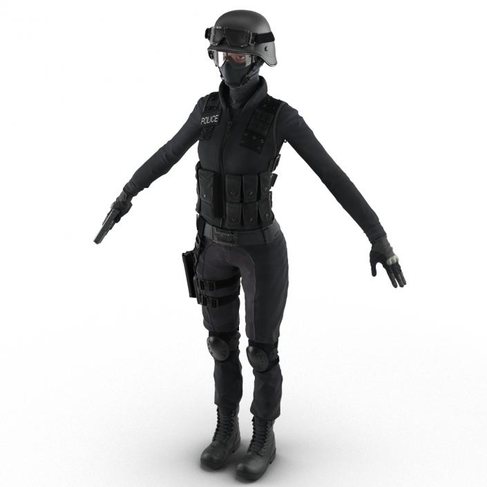 3D SWAT Woman European Rigged