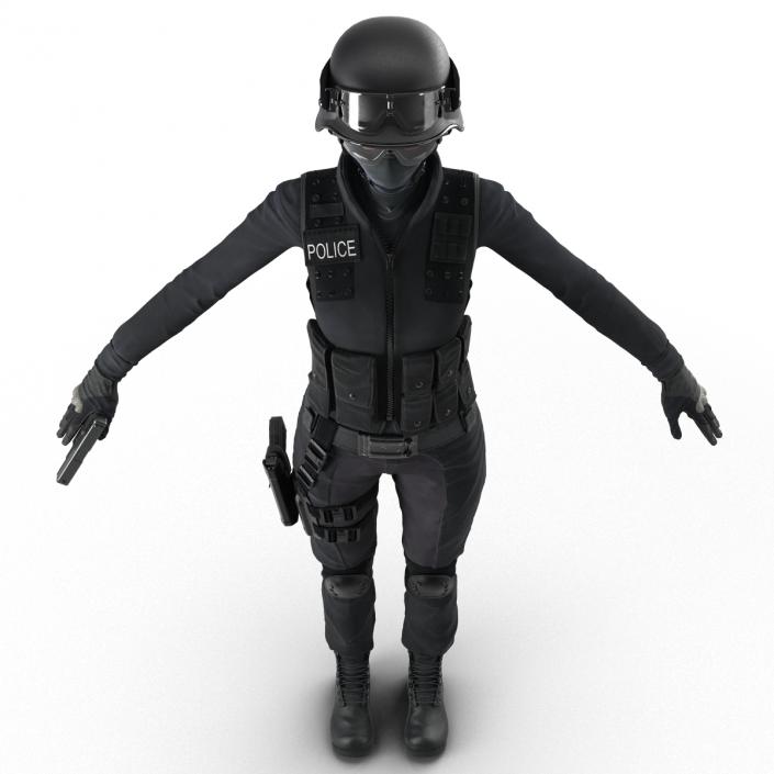 3D SWAT Woman European Rigged