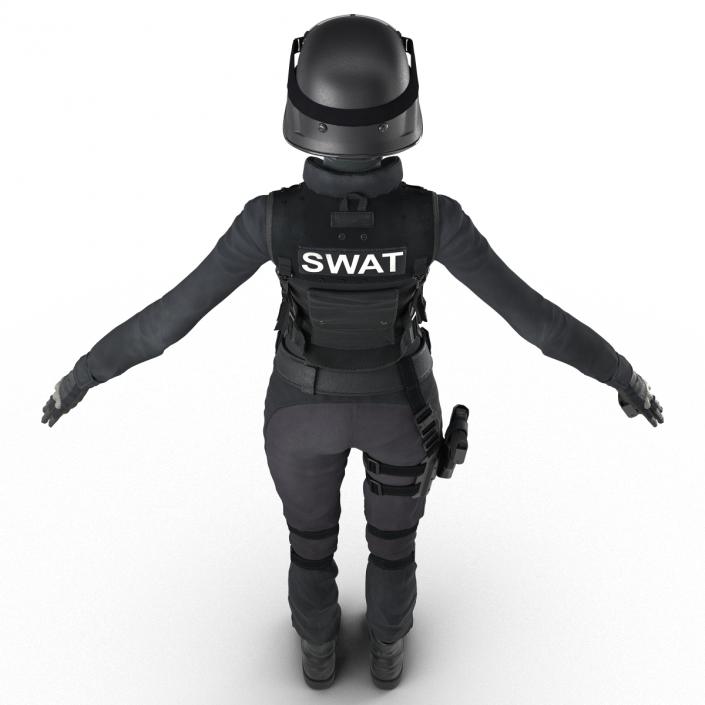 3D SWAT Woman European Rigged