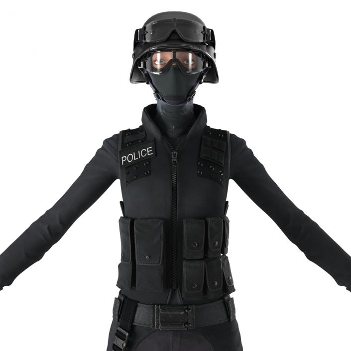 3D SWAT Woman European Rigged