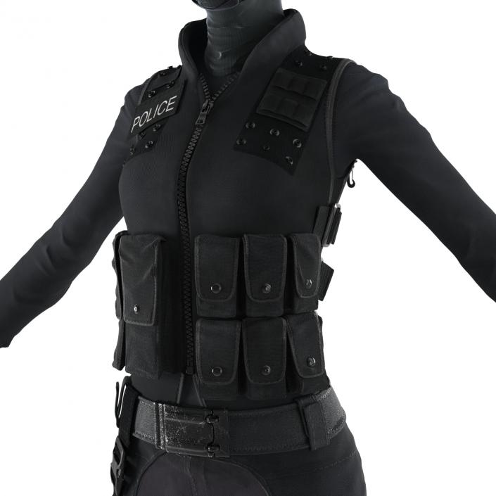 3D SWAT Woman European Rigged