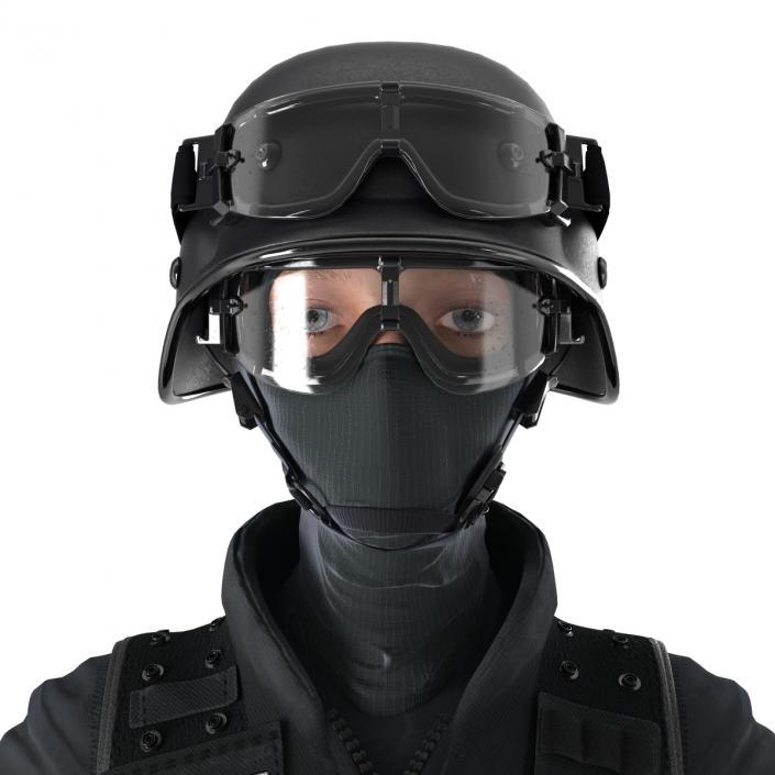 3D SWAT Woman European Rigged