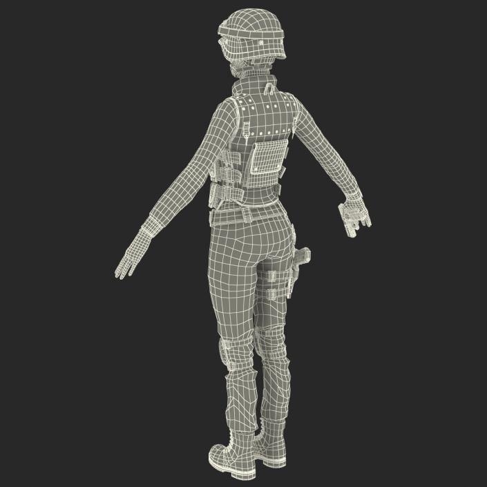 3D SWAT Woman European Rigged