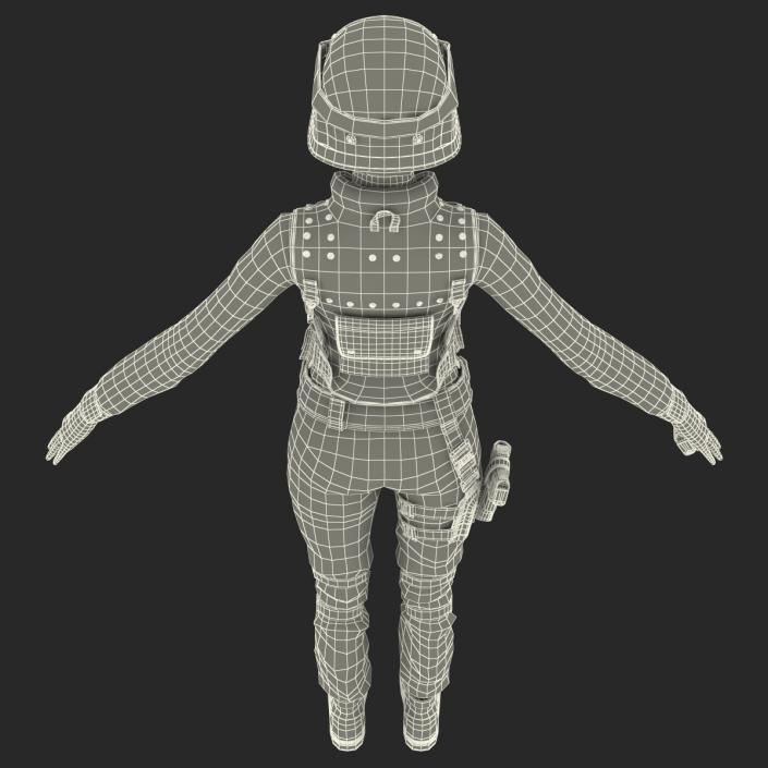 3D SWAT Woman European Rigged