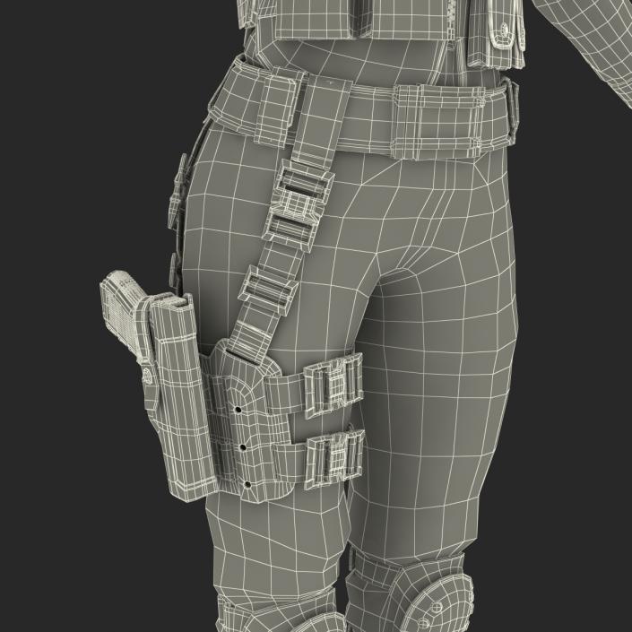 3D SWAT Woman European Rigged