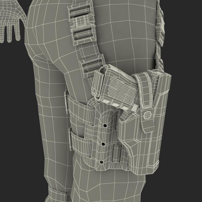 3D SWAT Woman European Rigged