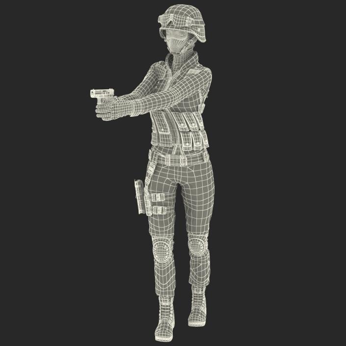 3D SWAT Woman European Rigged