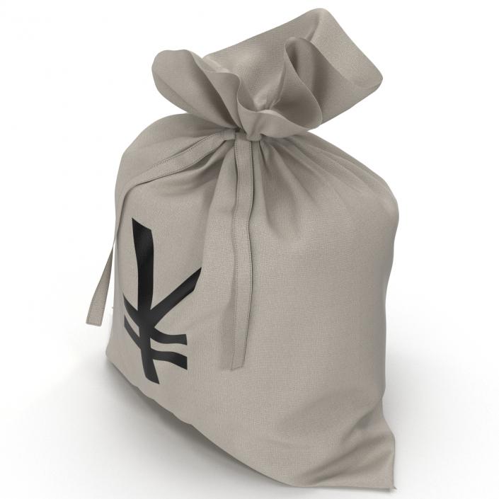 3D Money Bag Yen model