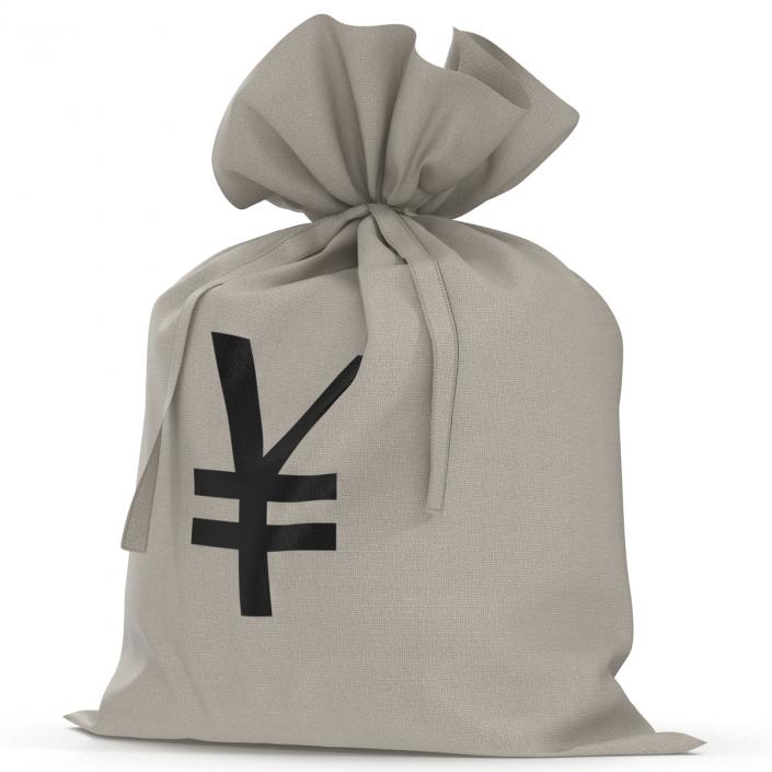 3D Money Bag Yen model