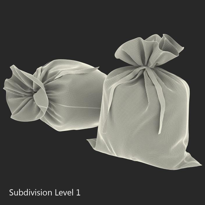 3D Money Bag Yen model