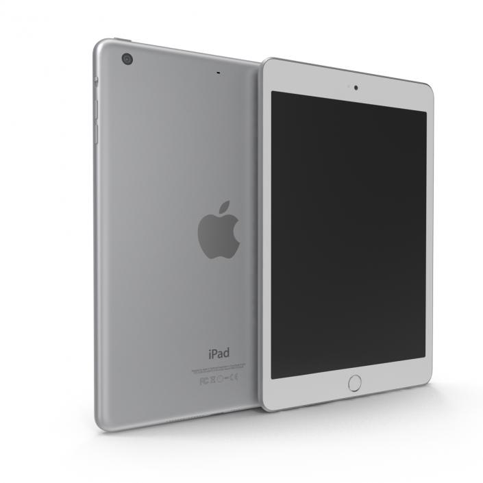 3D iPad mini 3 Silver model