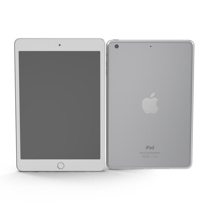 3D iPad mini 3 Silver model