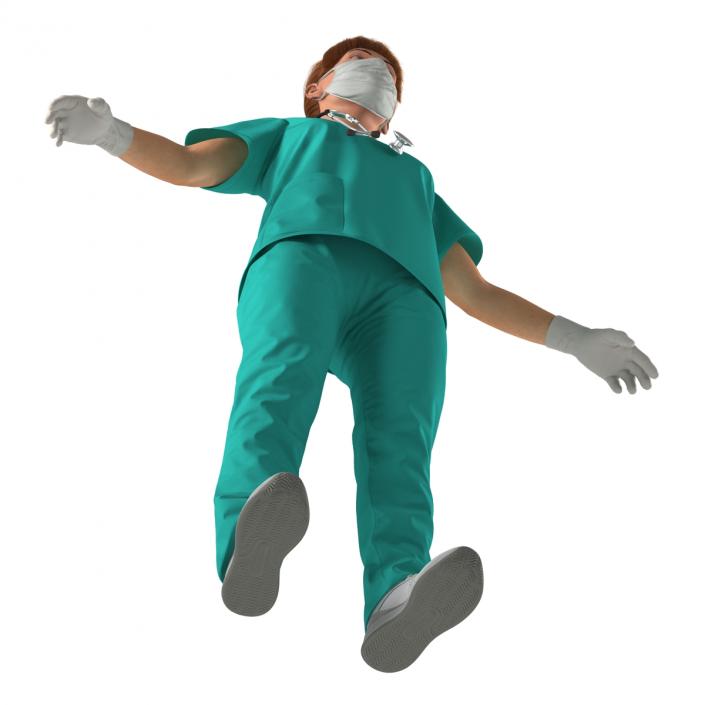 3D Female Caucasian Surgeon Rigged