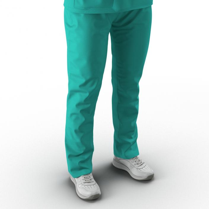 3D Female Caucasian Surgeon Rigged