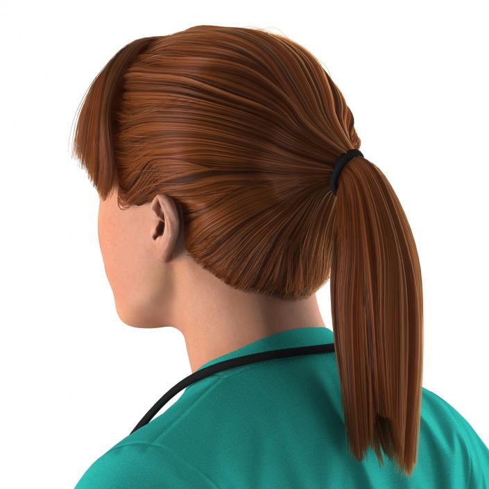 3D Female Caucasian Surgeon Rigged