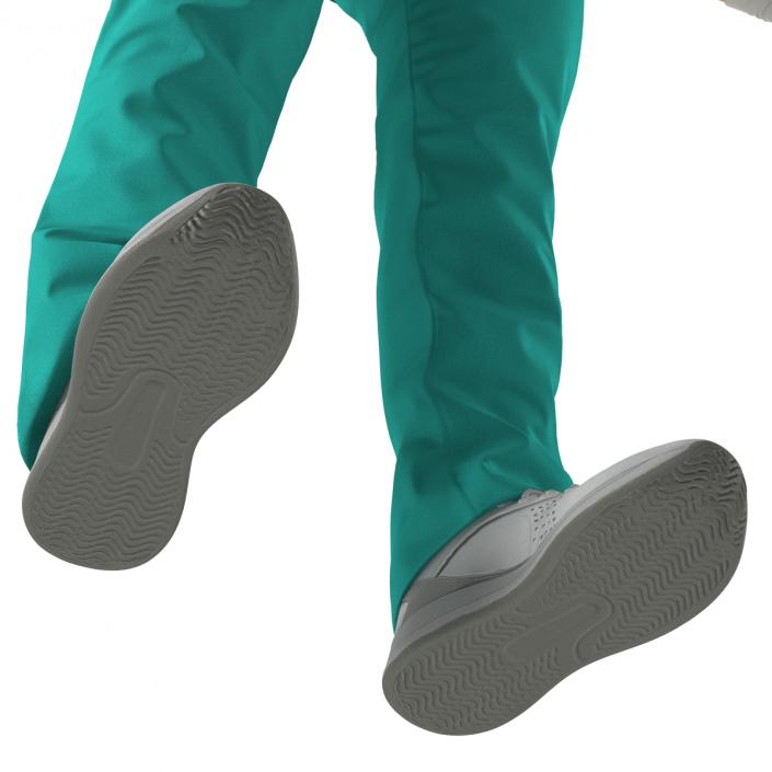 3D Female Caucasian Surgeon Rigged