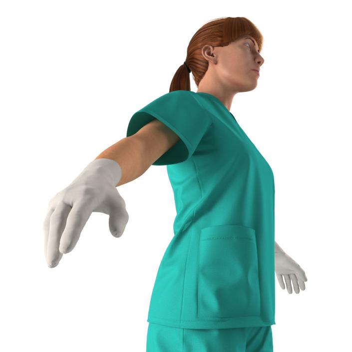 3D Female Caucasian Surgeon Rigged 2 model