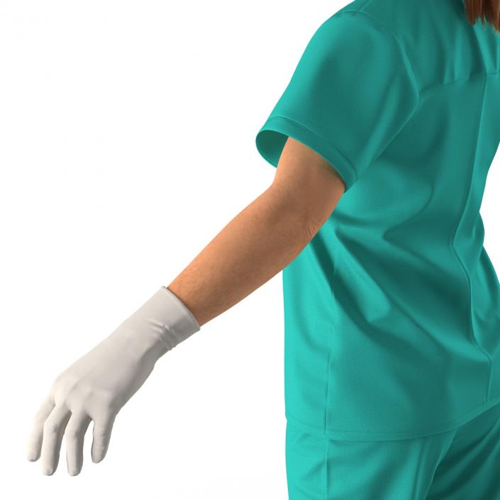 3D Female Caucasian Surgeon Rigged 2 model