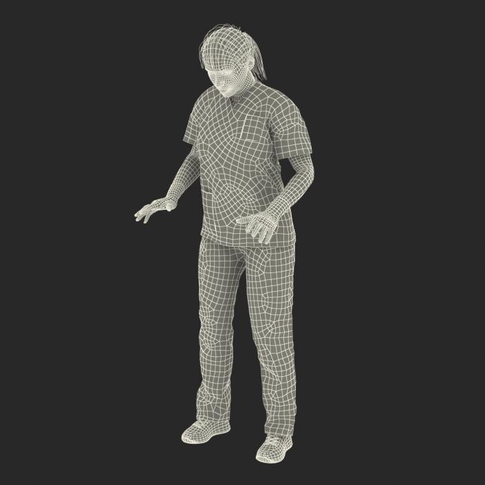 3D Female Caucasian Surgeon Rigged 2 model