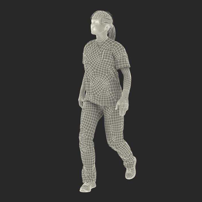 3D Female Caucasian Surgeon Rigged 2 model