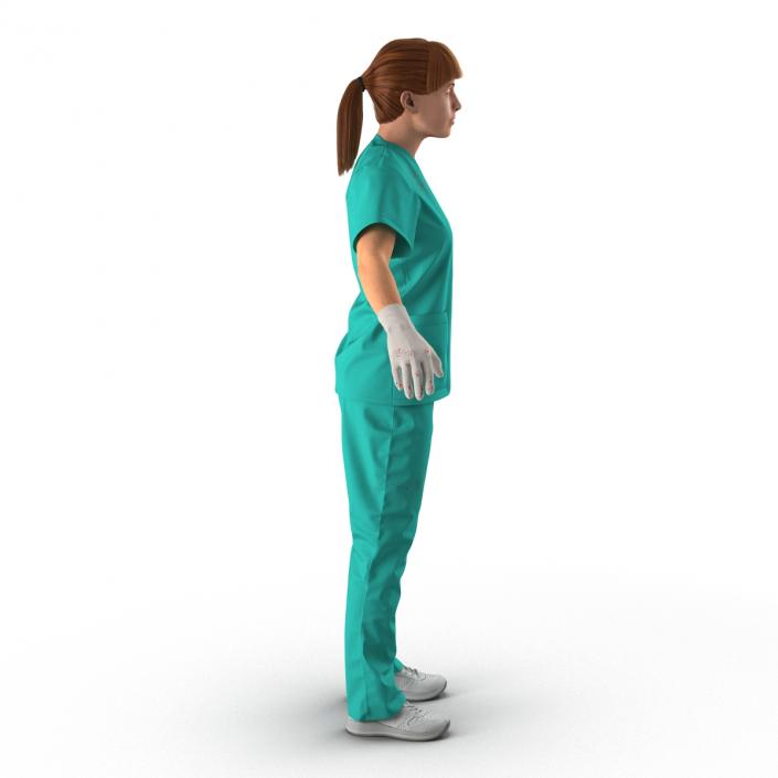 Female Caucasian Surgeon with Blood Rigged 2 3D model