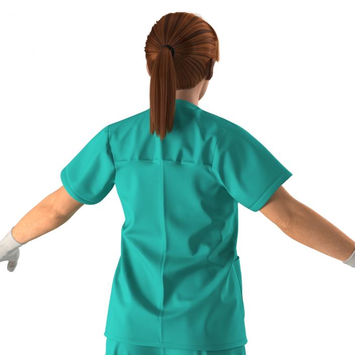 Female Caucasian Surgeon with Blood Rigged 2 3D model