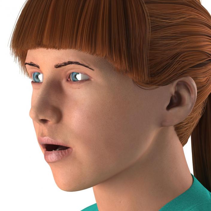 Female Caucasian Surgeon with Blood Rigged 2 3D model