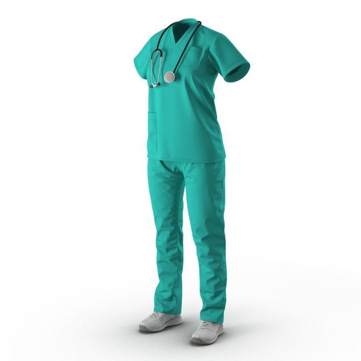 Female Surgeon Dress 7 3D