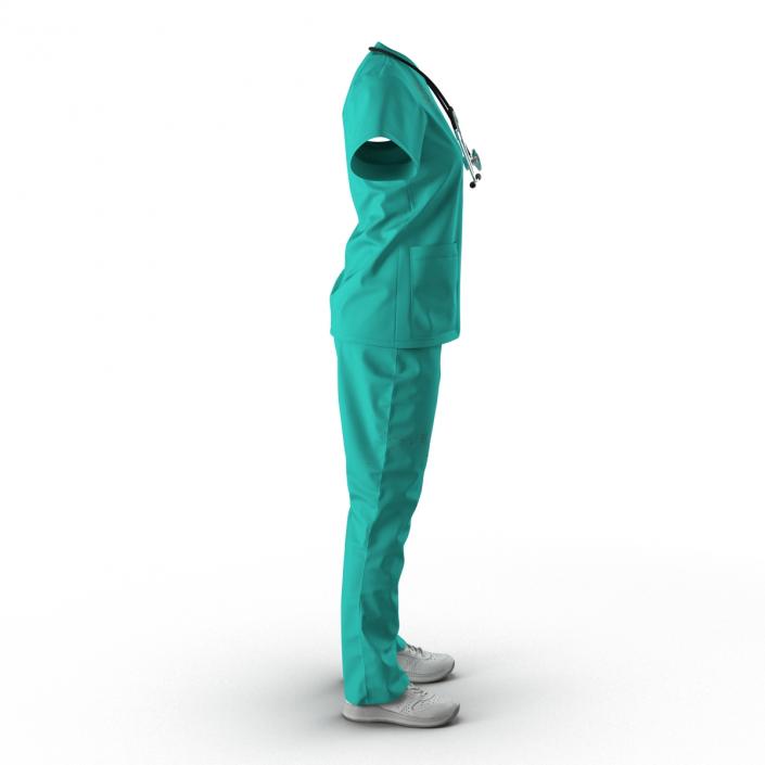 3D Female Surgeon Dress 7 with Blood model