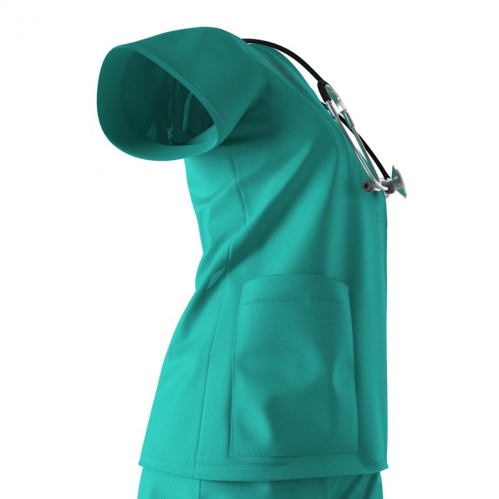 3D Female Surgeon Dress 7 with Blood model