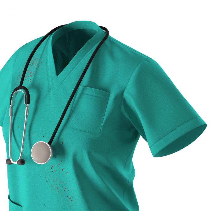 3D Female Surgeon Dress 7 with Blood model