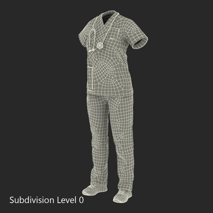 3D Female Surgeon Dress 7 with Blood model