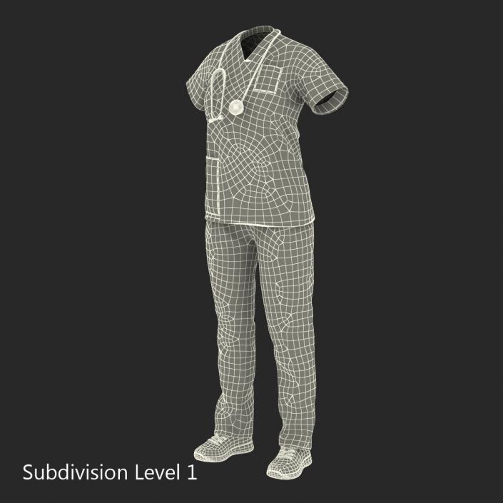 3D Female Surgeon Dress 7 with Blood model