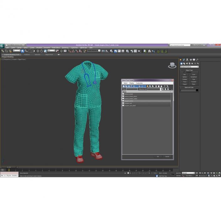 3D Female Surgeon Dress 7 with Blood model