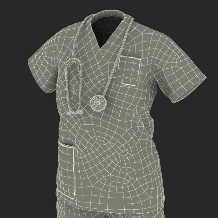 3D Female Surgeon Dress 7 with Blood model