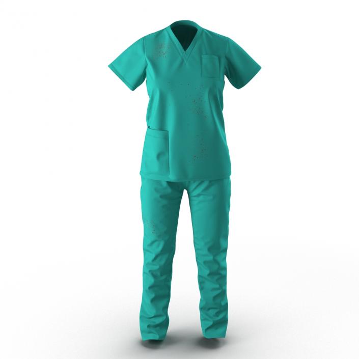 3D Female Surgeon Dress 8 with Blood model