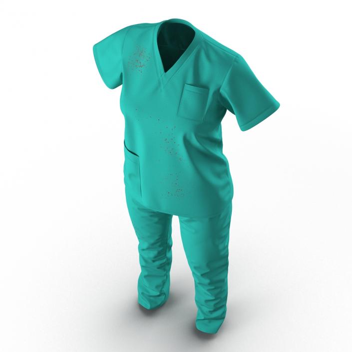 3D Female Surgeon Dress 8 with Blood model