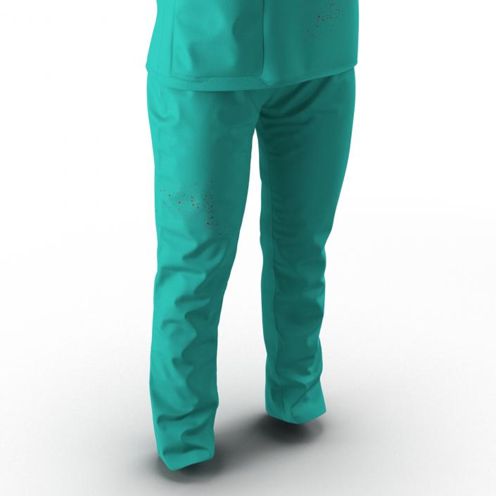 3D Female Surgeon Dress 8 with Blood model