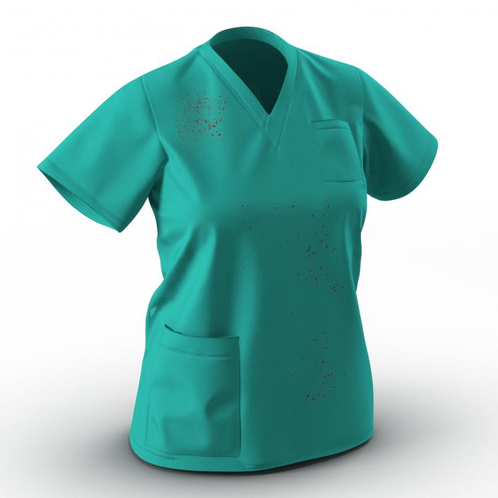 3D Female Surgeon Dress 9 with Blood model