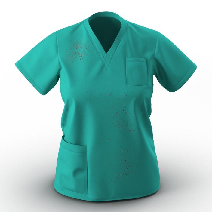 3D Female Surgeon Dress 9 with Blood model