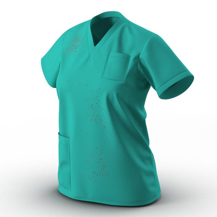 3D Female Surgeon Dress 9 with Blood model