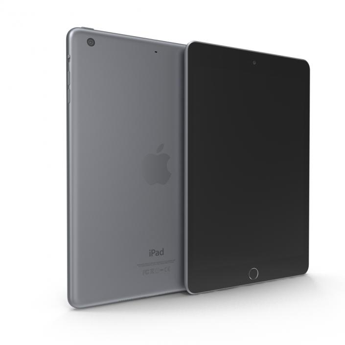 iPad Mini 3 Space Gray 3D