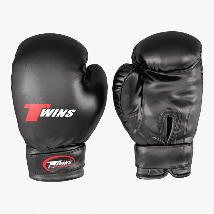 3D model Boxing Gloves Twins Black