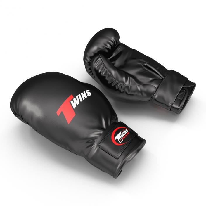 3D model Boxing Gloves Twins Black