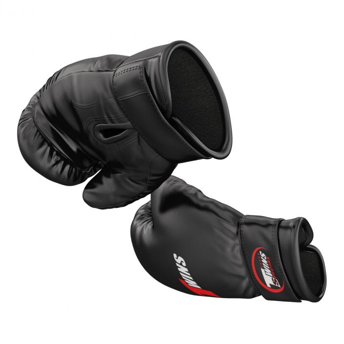 3D model Boxing Gloves Twins Black