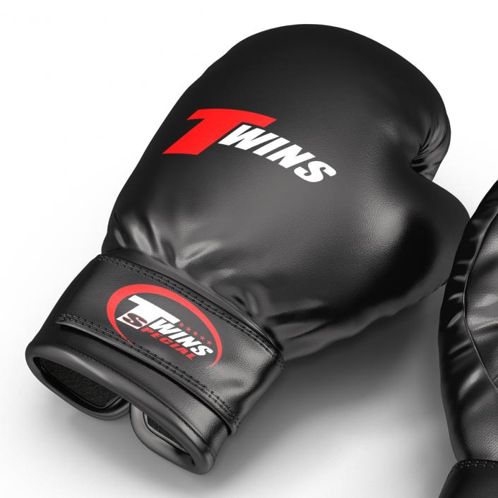 3D model Boxing Gloves Twins Black