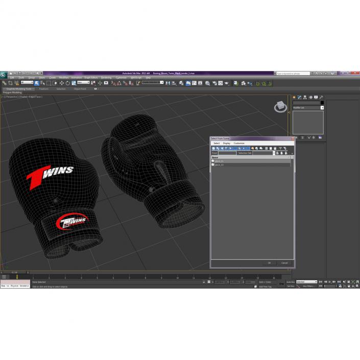 3D model Boxing Gloves Twins Black