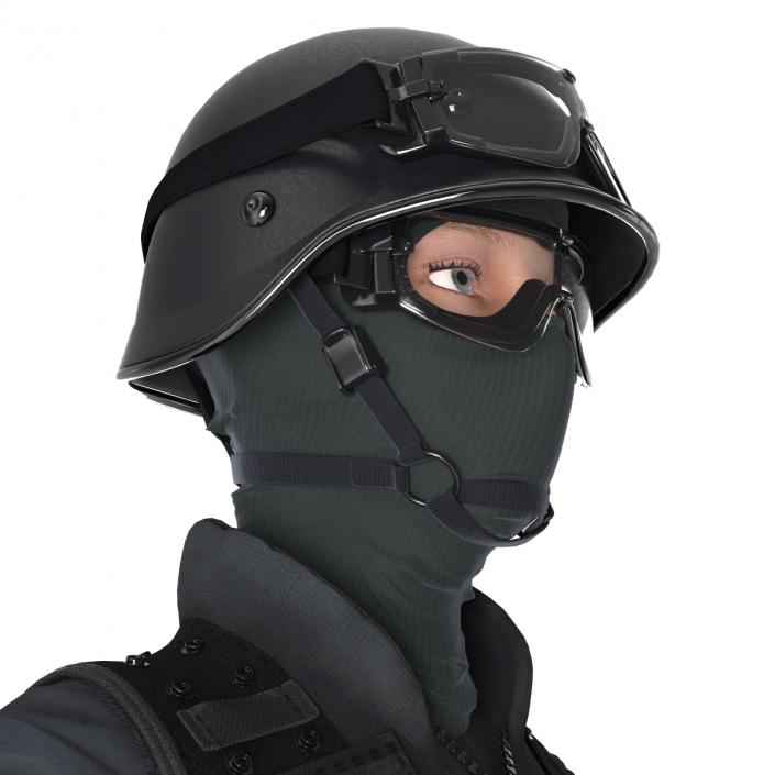 SWAT Police Officer Woman European 3D model