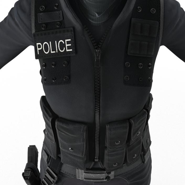 SWAT Police Officer Woman European 3D model